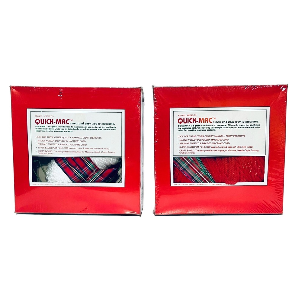 2 Vintage Better Homes Maxwell Quick-Mac Green Christmas Wreath Kit - White, Red - Picture 2 of 10